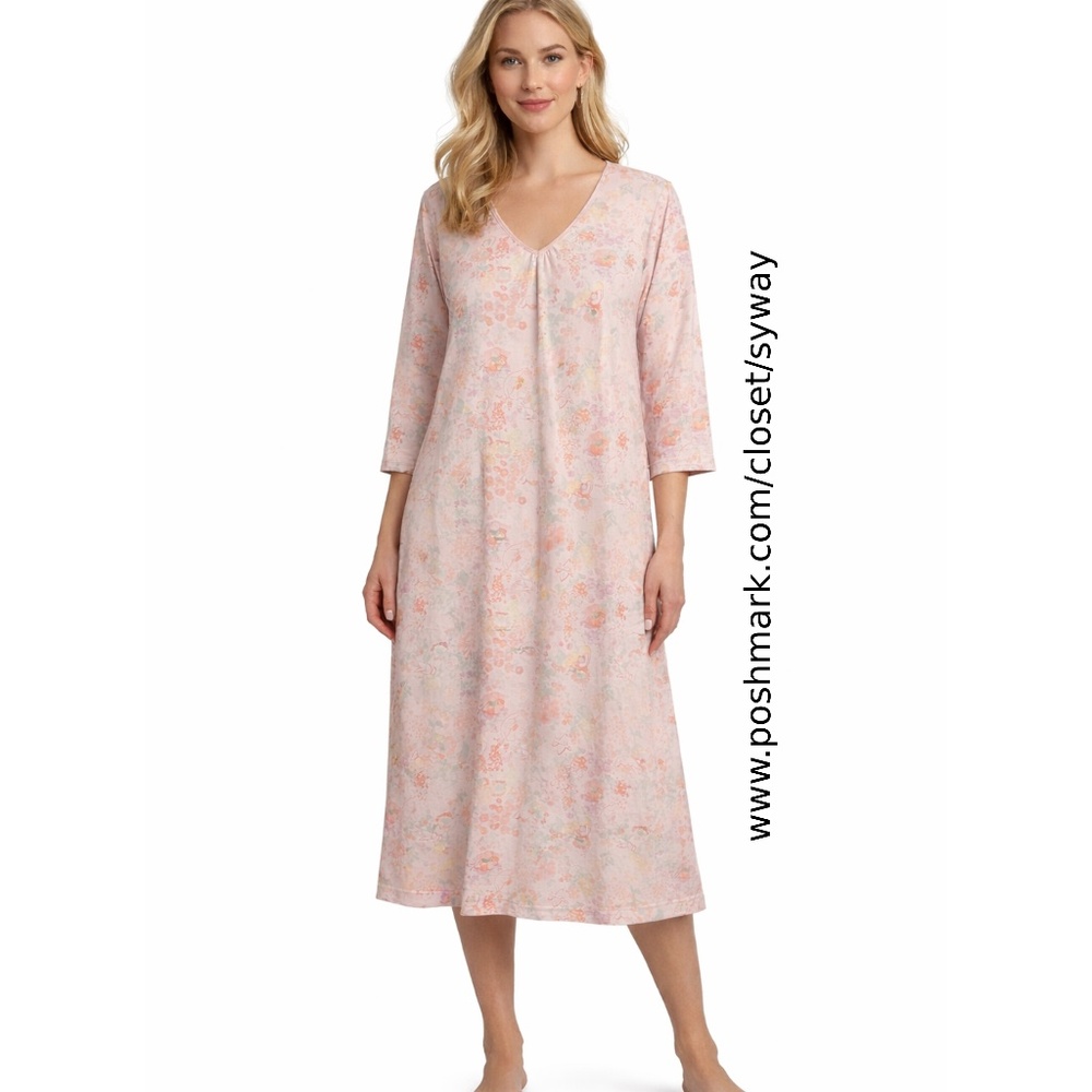L.L. Bean Pastel Pink Supima Cotton Full-length Nightgown